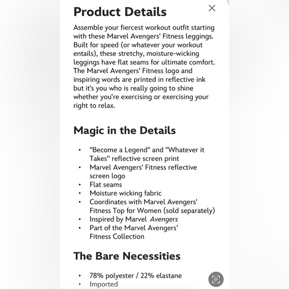 Marvel Avengers FIT Moisture wicking womans Leggings - Picture 2 of 13